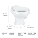 Dometic 301 Gravity Flush Toilet
