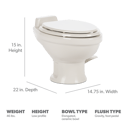 Dometic 321 Gravity Flush Toilet