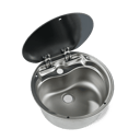 Dometic VA7000 Series Round Sink with 1-Hole Faucet & Glass Cover