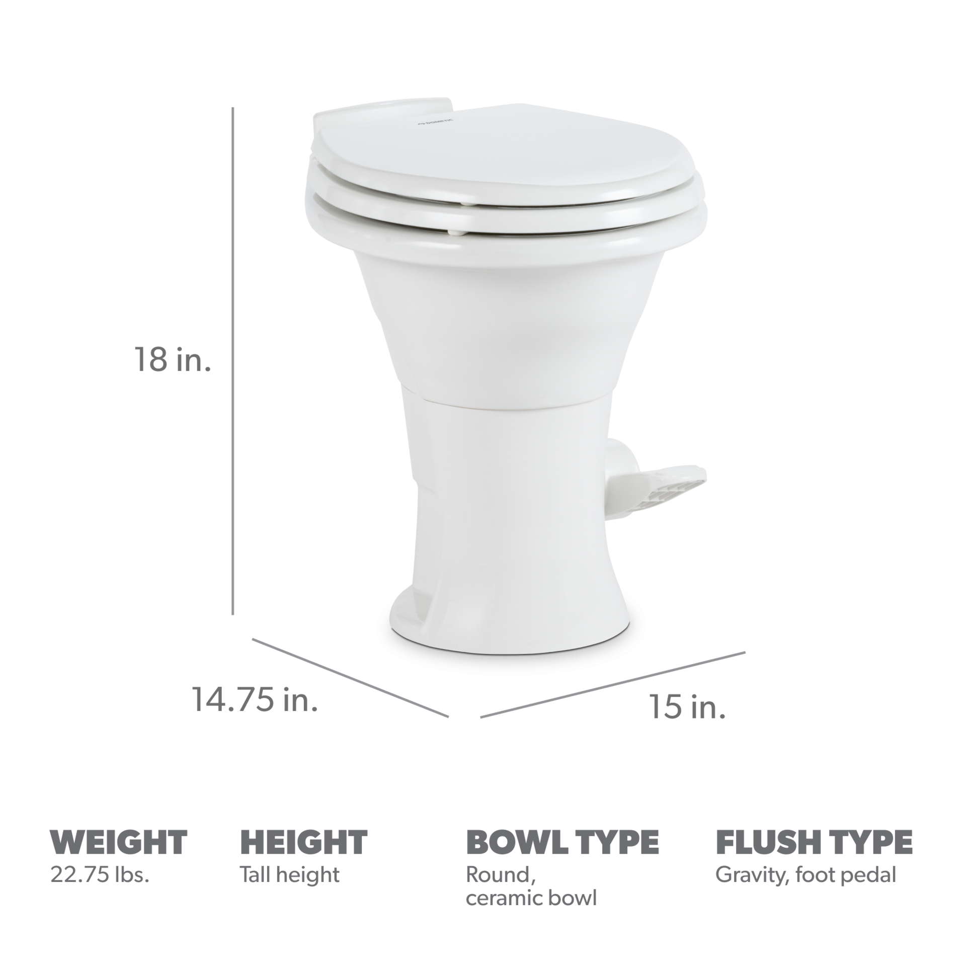 Dometic 310 Gravity Flush Toilet