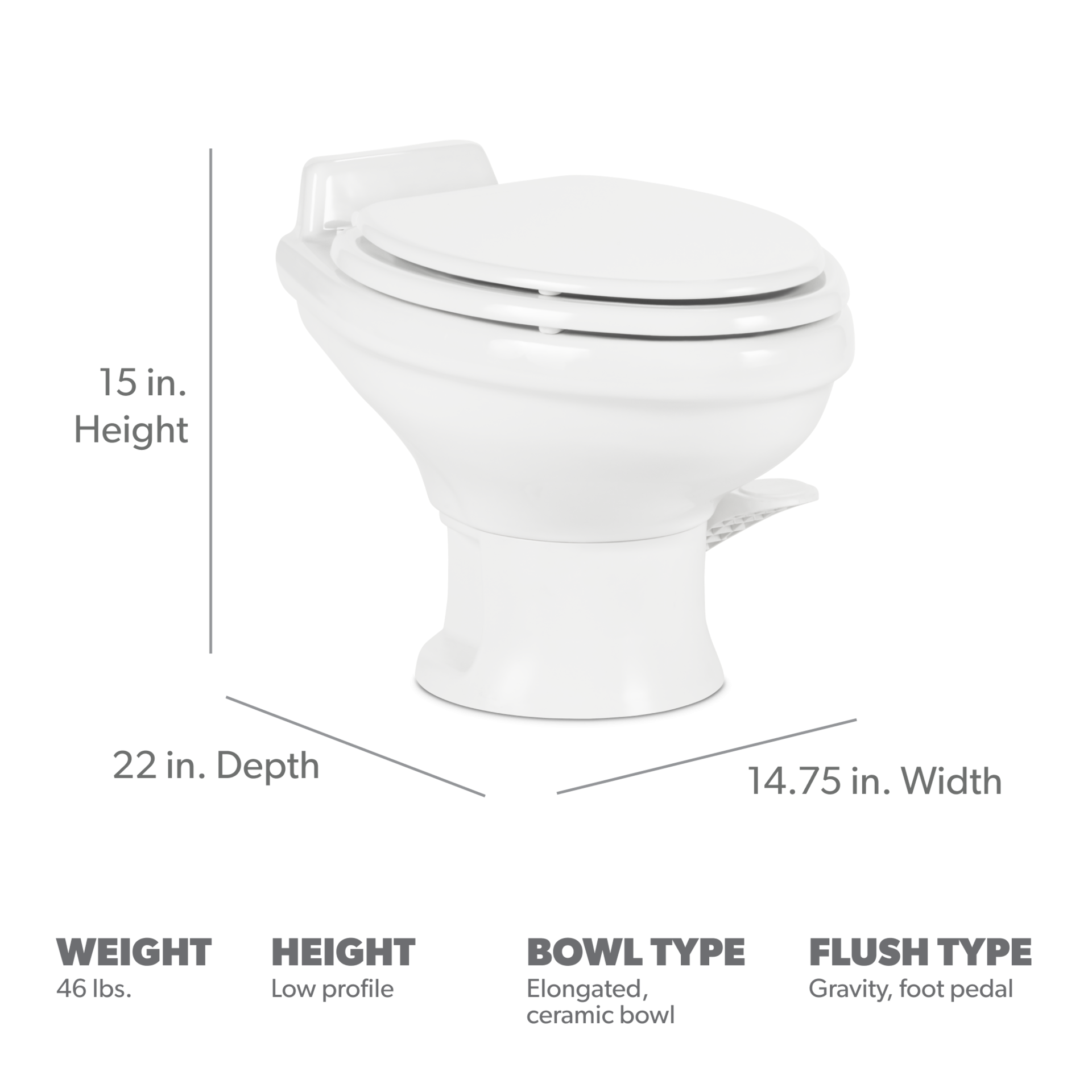 Dometic 321 Gravity Flush Toilet