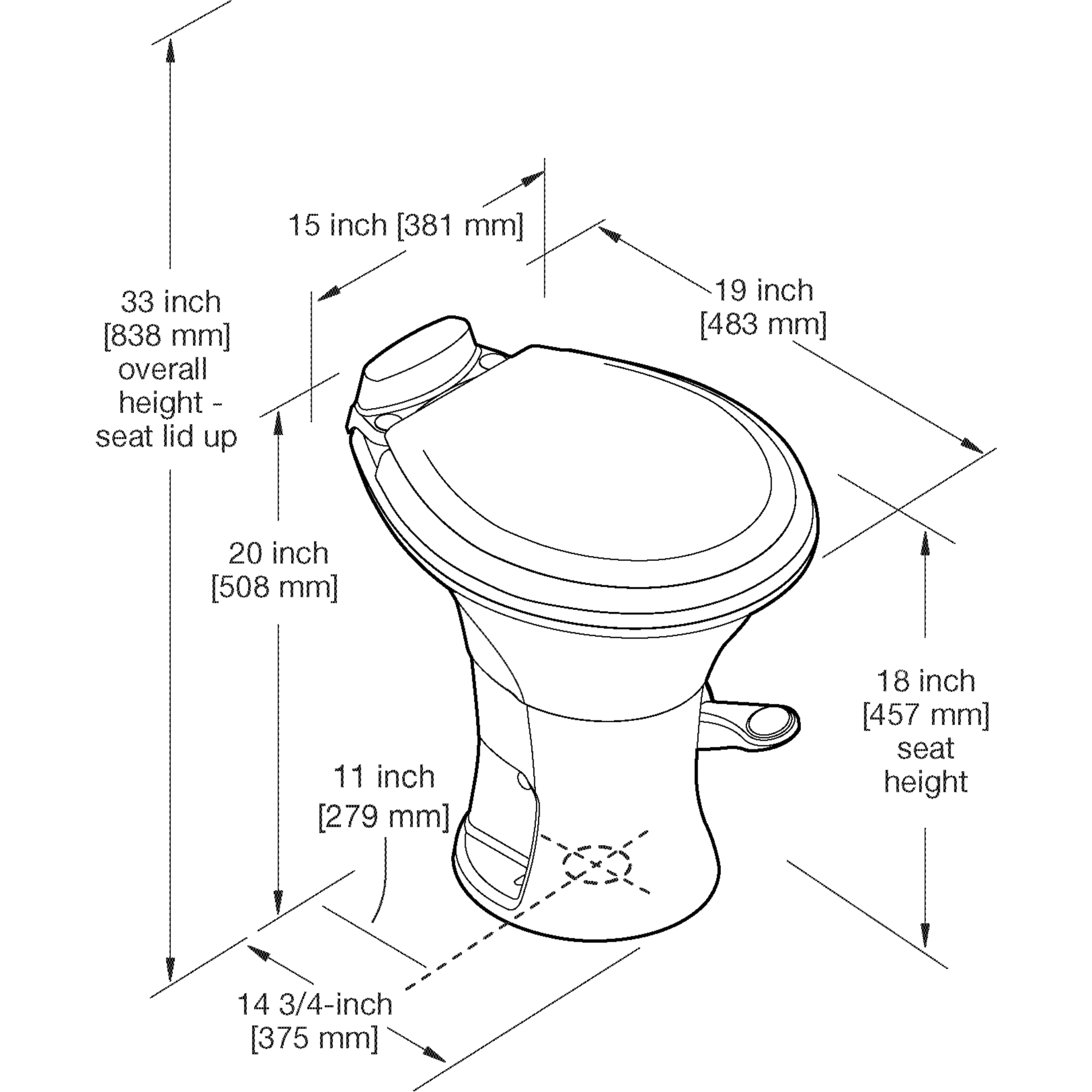 Dometic 310 Gravity Flush Toilet