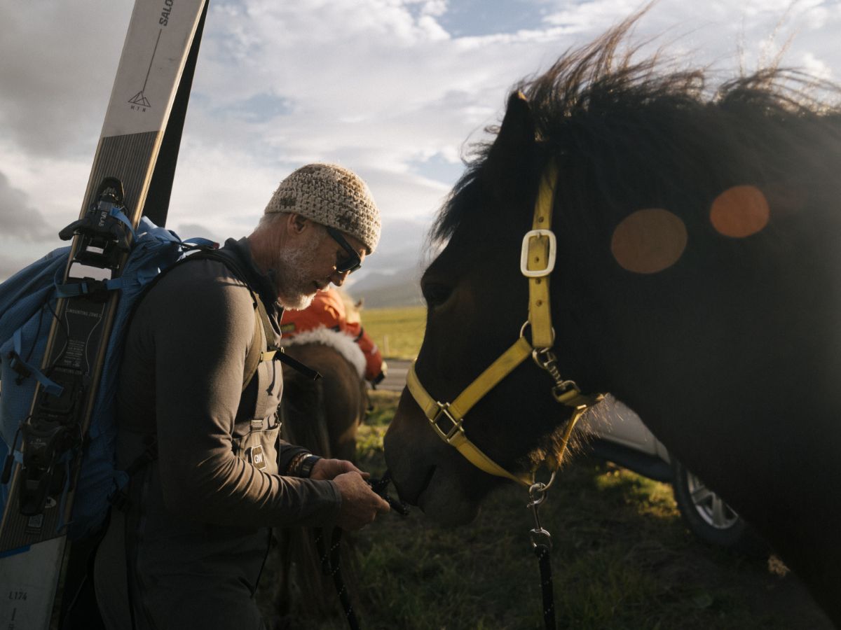 A man and a horse on Iceland