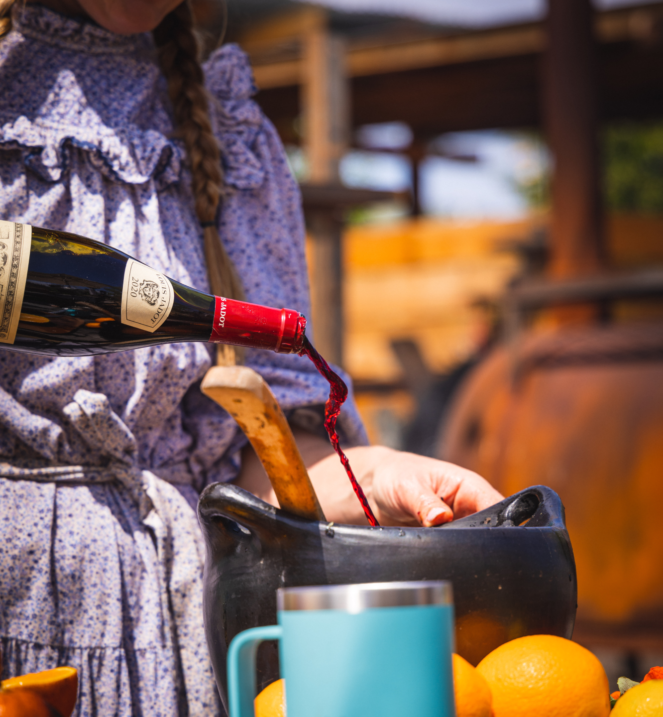 Sarah Glover making smoky sangria