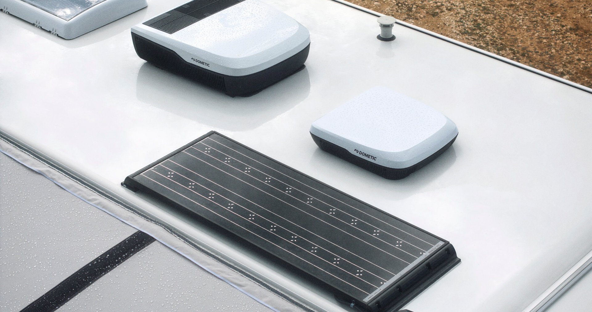 Dometic Solar Panel FreshJet on an rv roof