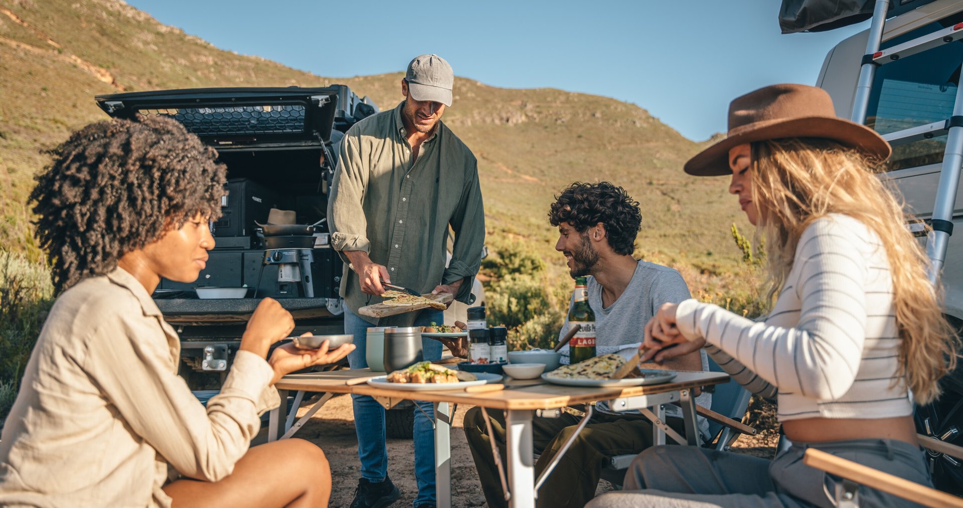 Outdoor cooking with Dometic portable grill