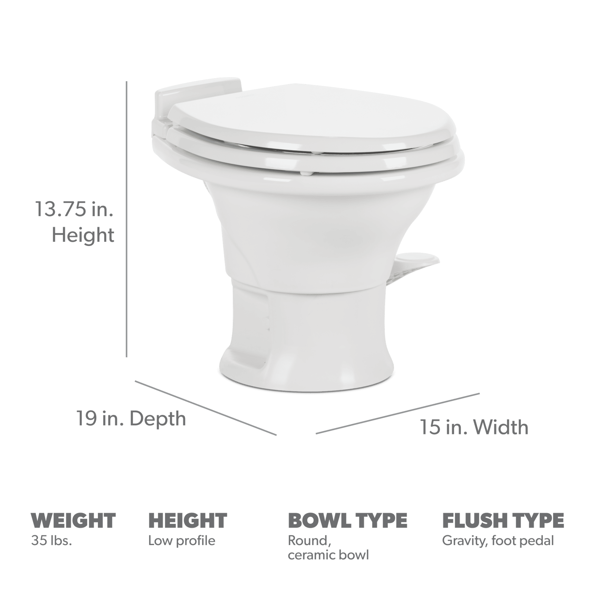 Dometic 311 Gravity Flush Toilet (Single Pack - OEM ONLY)