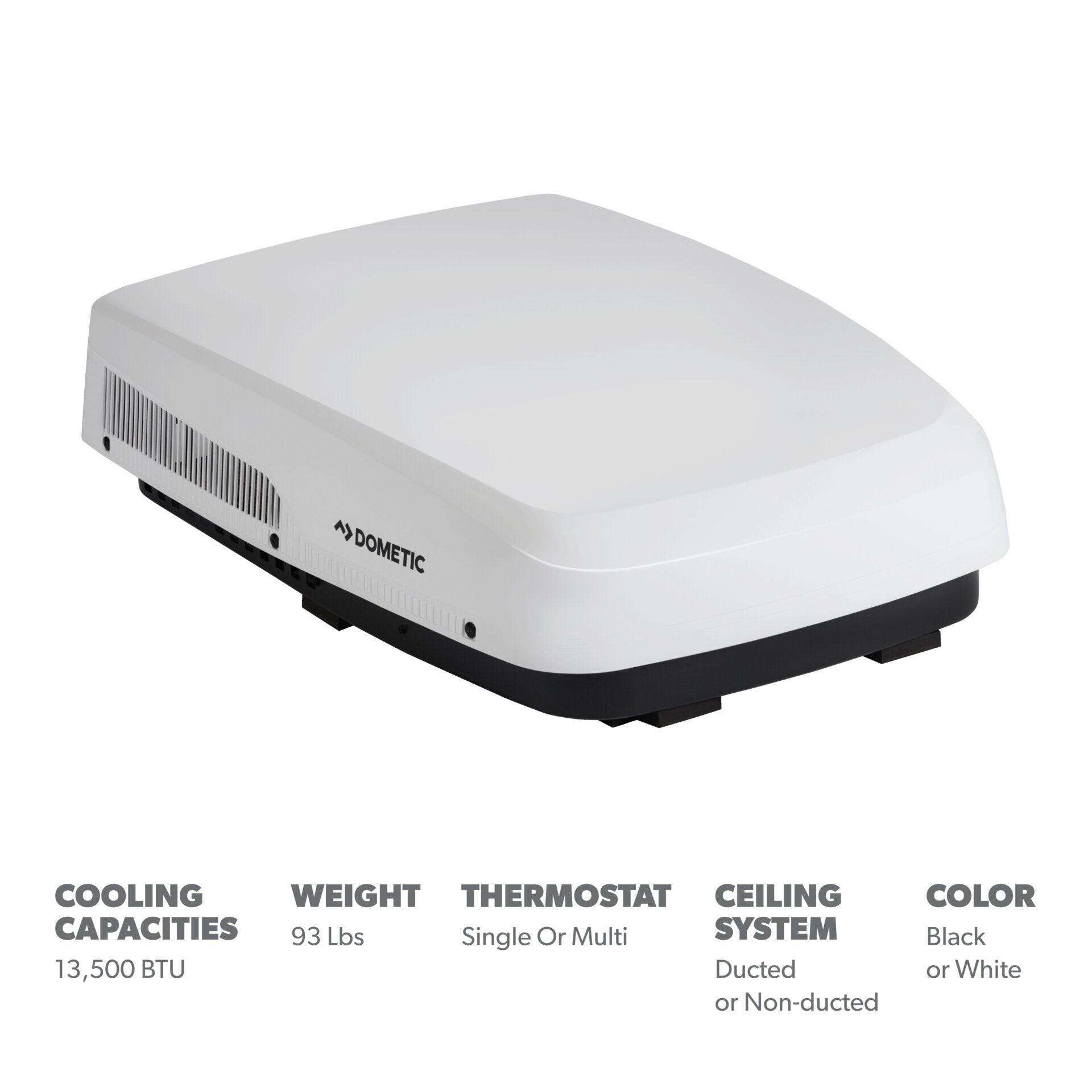 Dometic FreshJet 5 Series Mechanical 13.5K BTU Low-Profile Air Conditioner - White