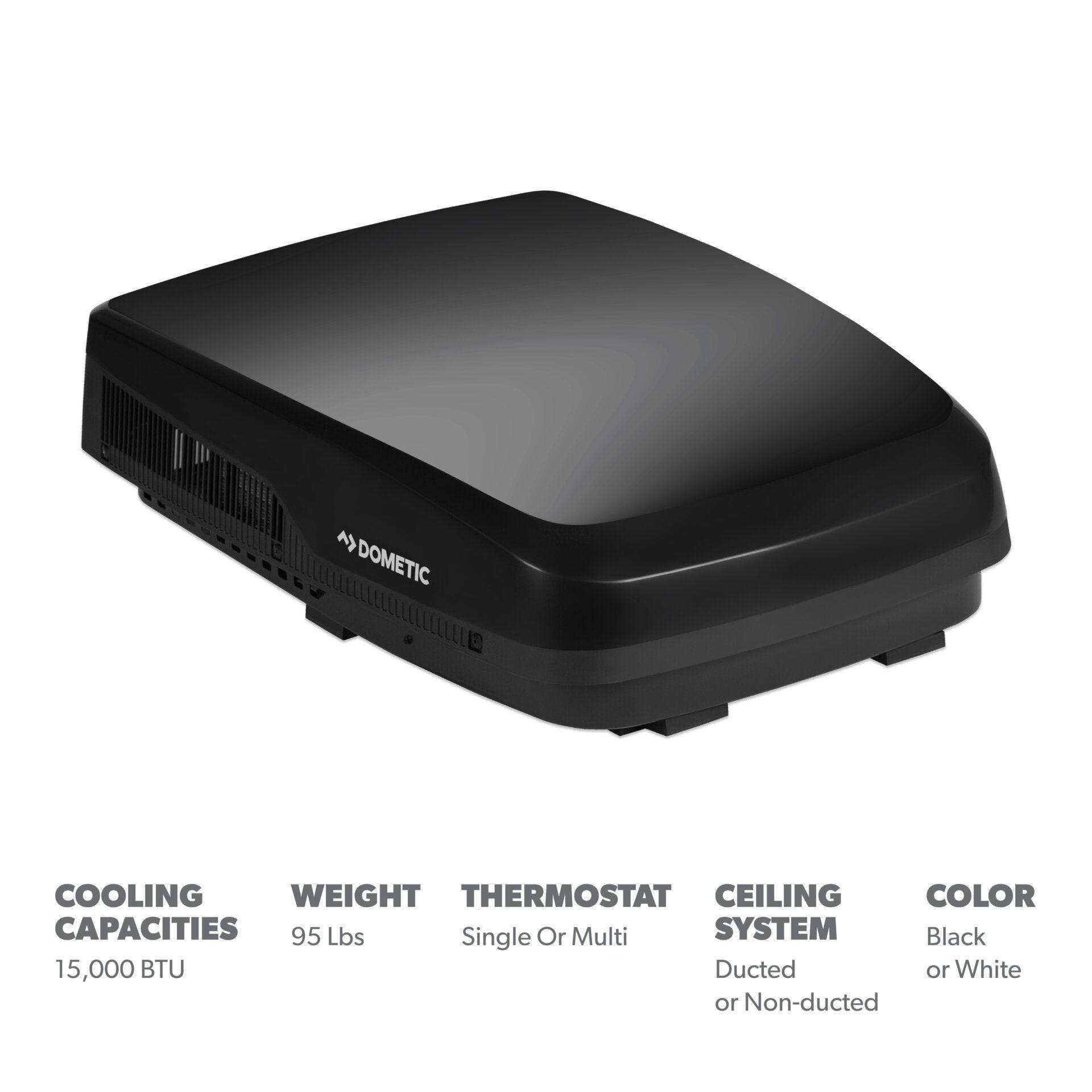 Dometic FreshJet 5 Series Mechanical 15K BTU Low-Profile Air Conditioner - Black