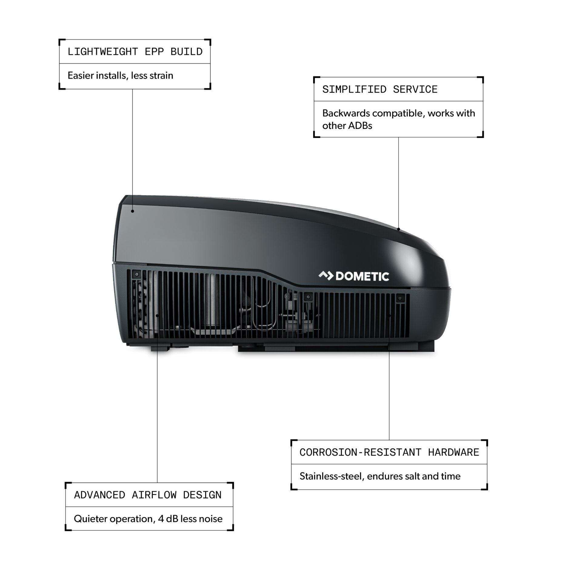Dometic FreshJet 3 Commercial Grade Series Mechanical 15K BTU Air Conditioner – Black