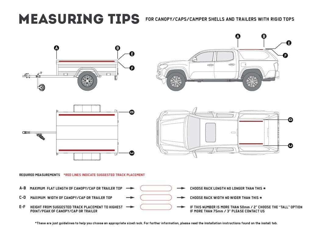 Front Runner Series Truck Canopy or Trailer Slimline II Rack Kit / Tall / 1255mm(W) X 1156mm(L)