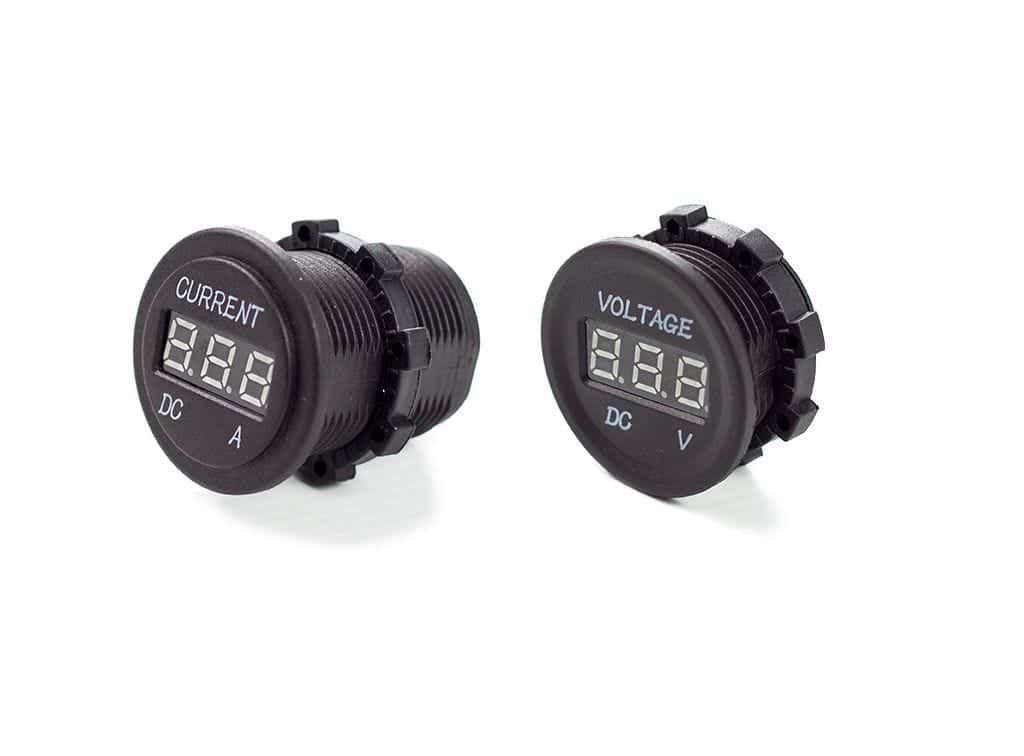 Front Runner Series 12v/24v Volt Meter/15 Amp Meter (2 Piece) Assorted Socket Panel Insert Kit