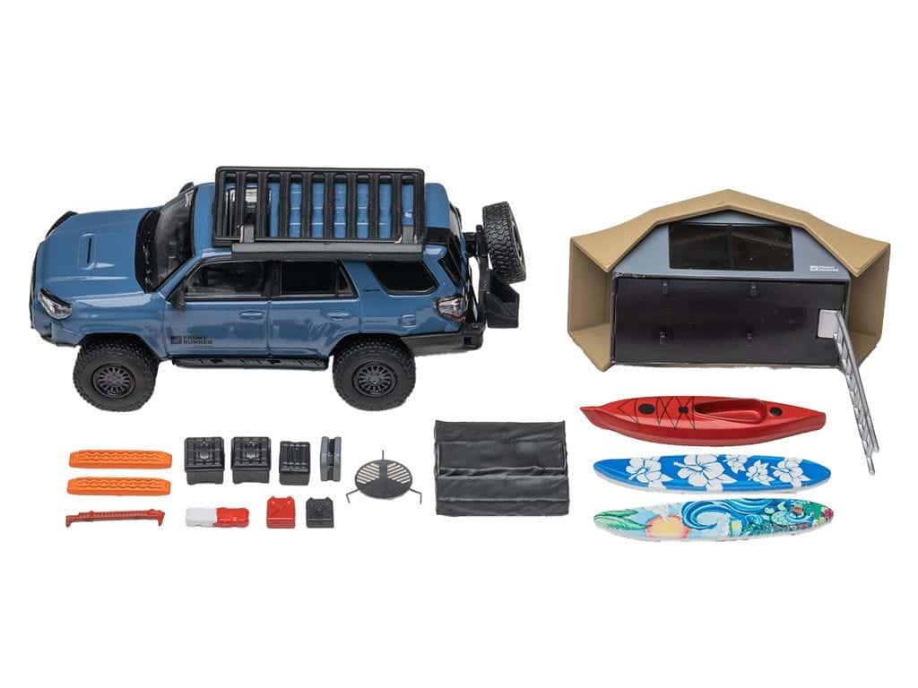 Front Runner Series Limited Edition Toyota 4Runner TRD Pro Overland Cavalry Blue Diecast Model Set