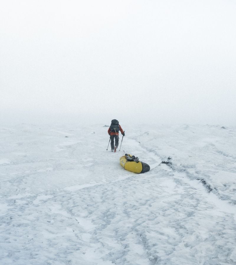 A man skiing on Iceland