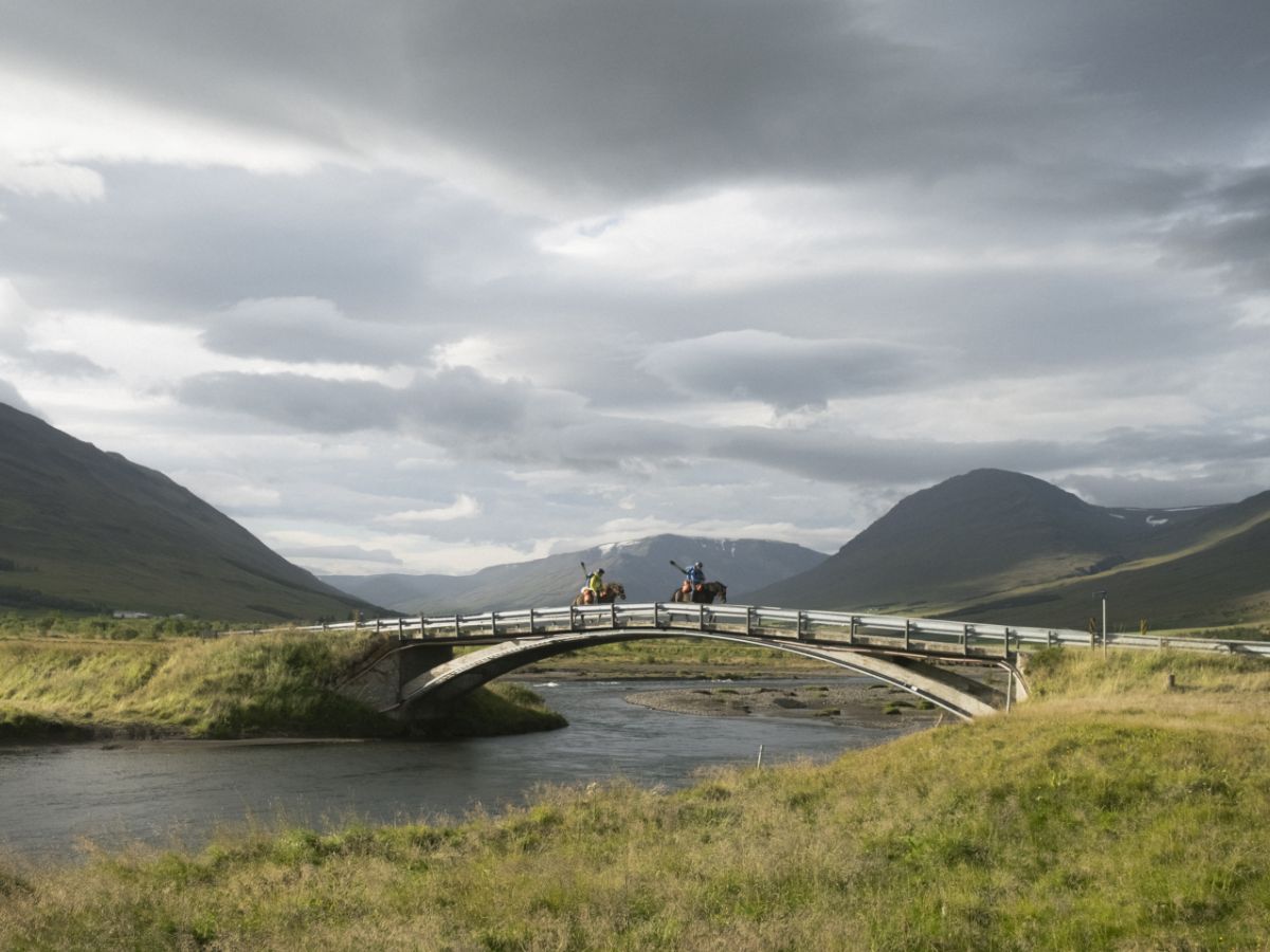 A scenic landscape on Iceland with a bridge