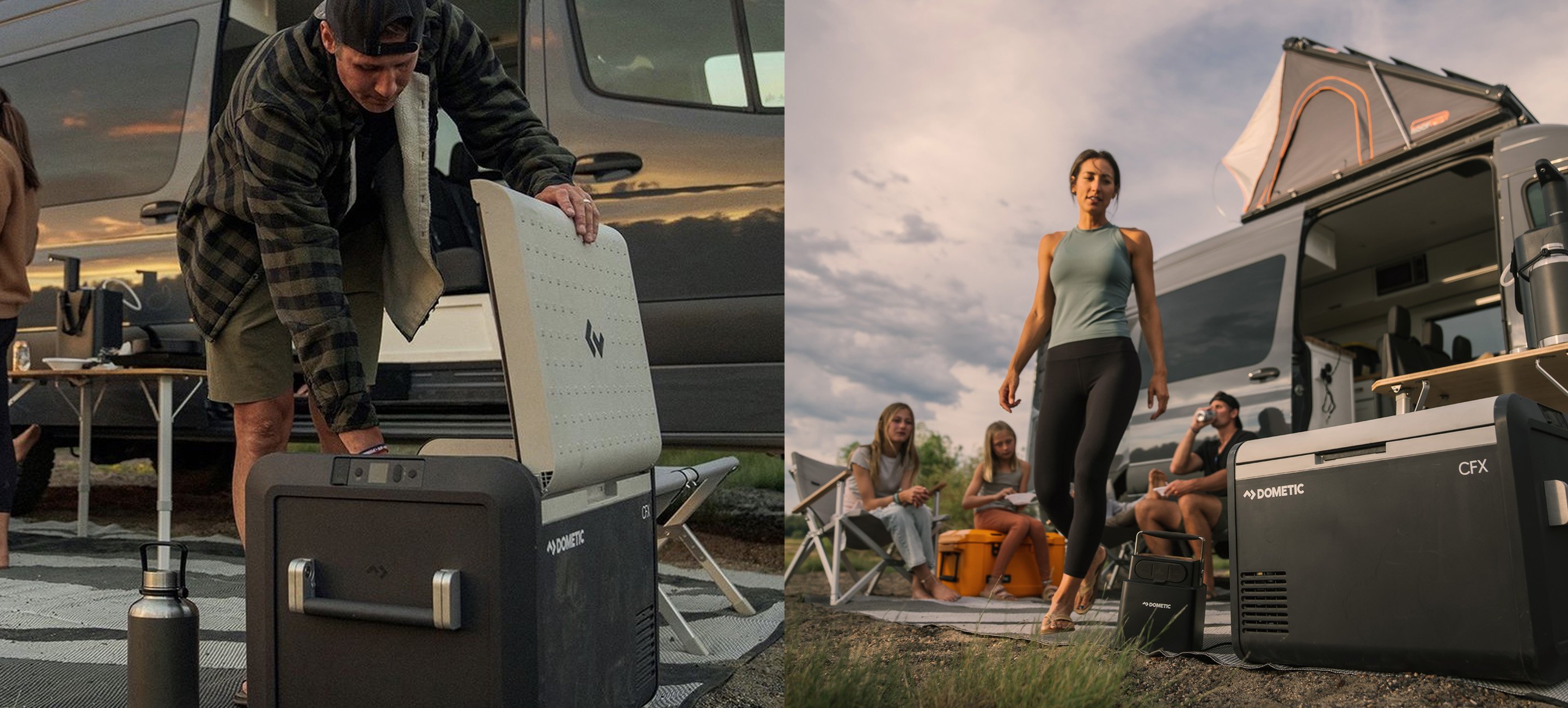 Colton Jacobs using Dometci CFX3 cooler on a camping trip