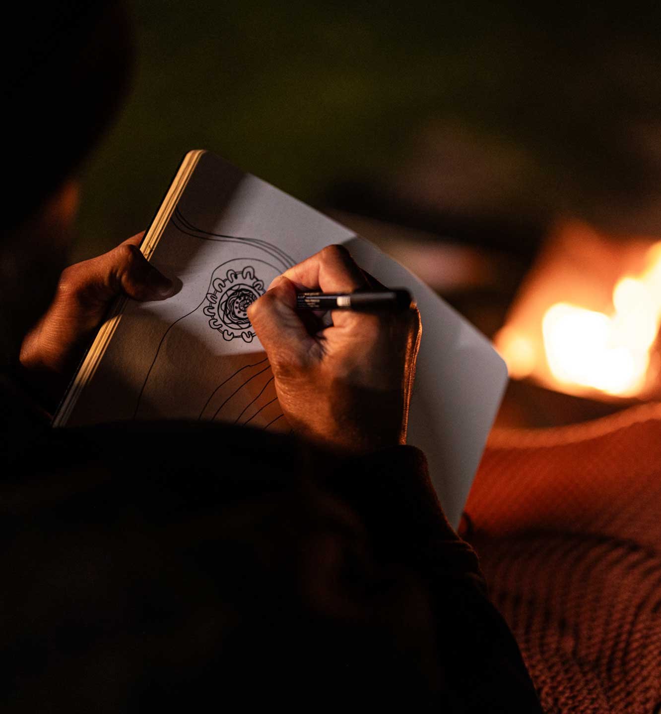 Drawing patterns by fire