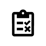 Line drawing of a clipboard with a checklist