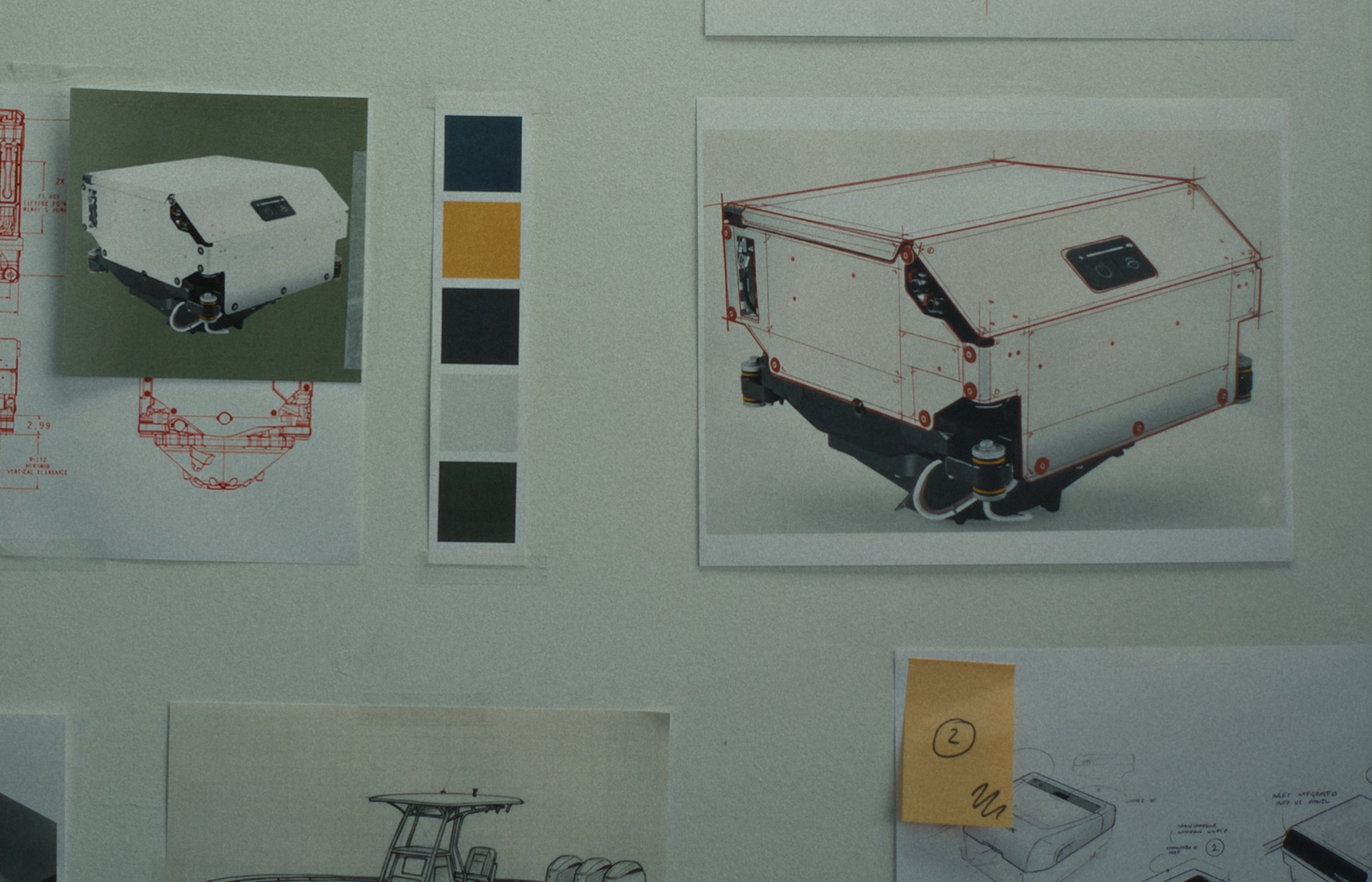 A concept board for the gyro stabilizer