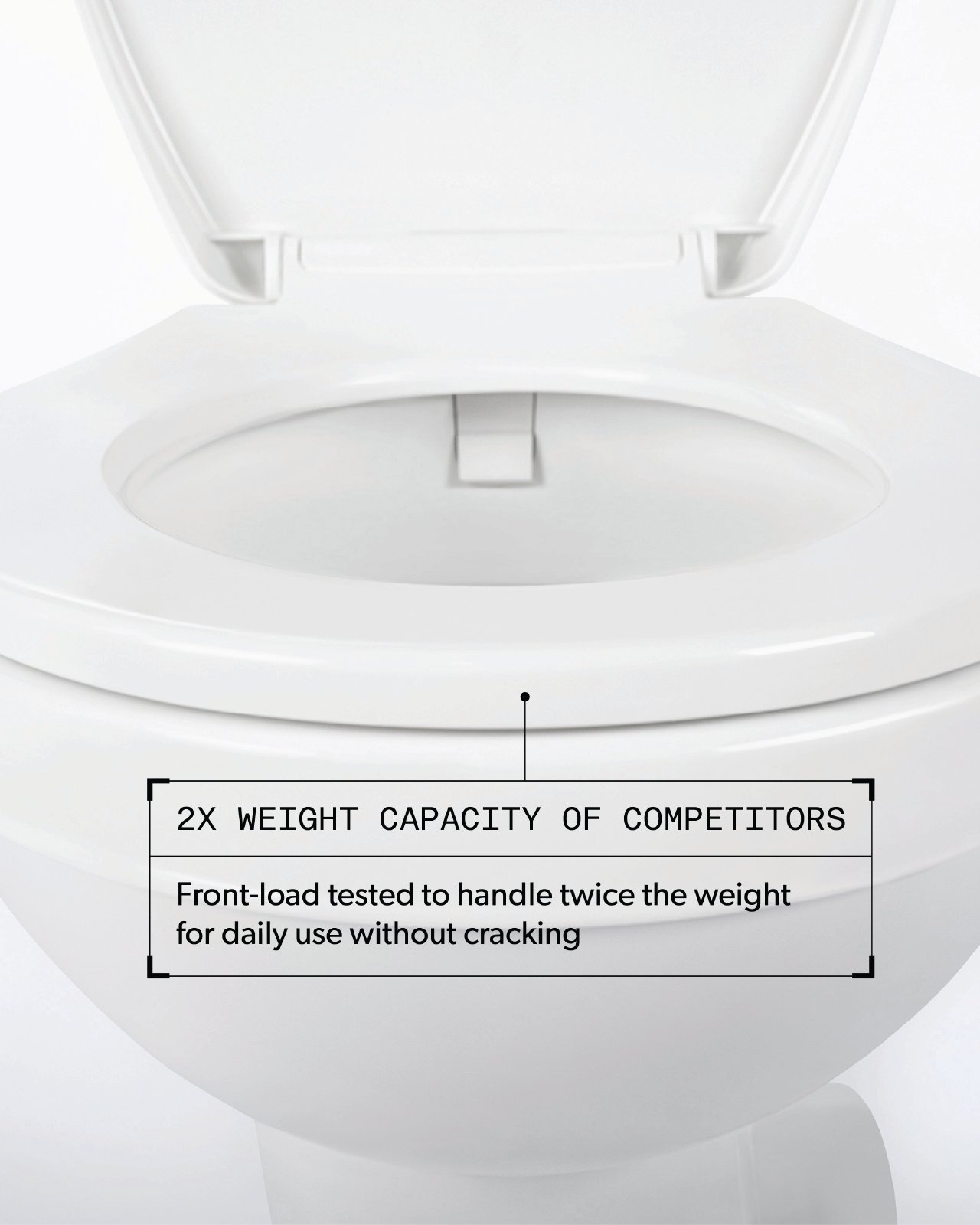 2X Weight Capacity Of Competitors. Front-load tested to handle twice the weight for daily use without cracking.