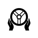 Icon with hands and steering wheel