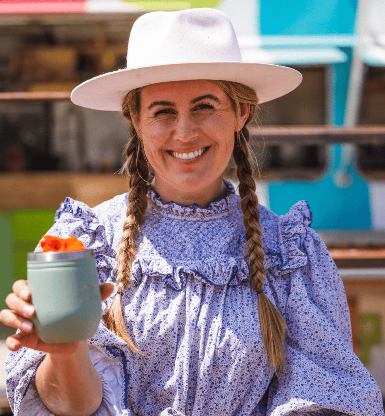 Sarah Glover making smoky sangria