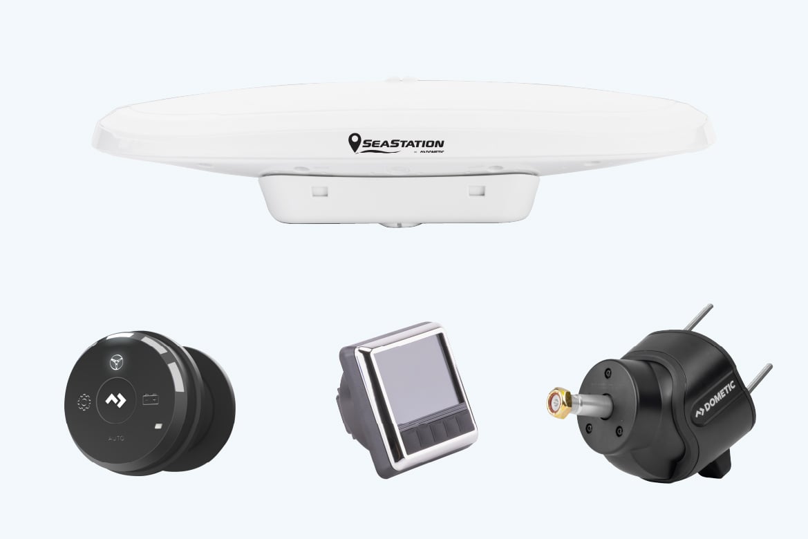 All components of the Optimus steering system on a light grey background