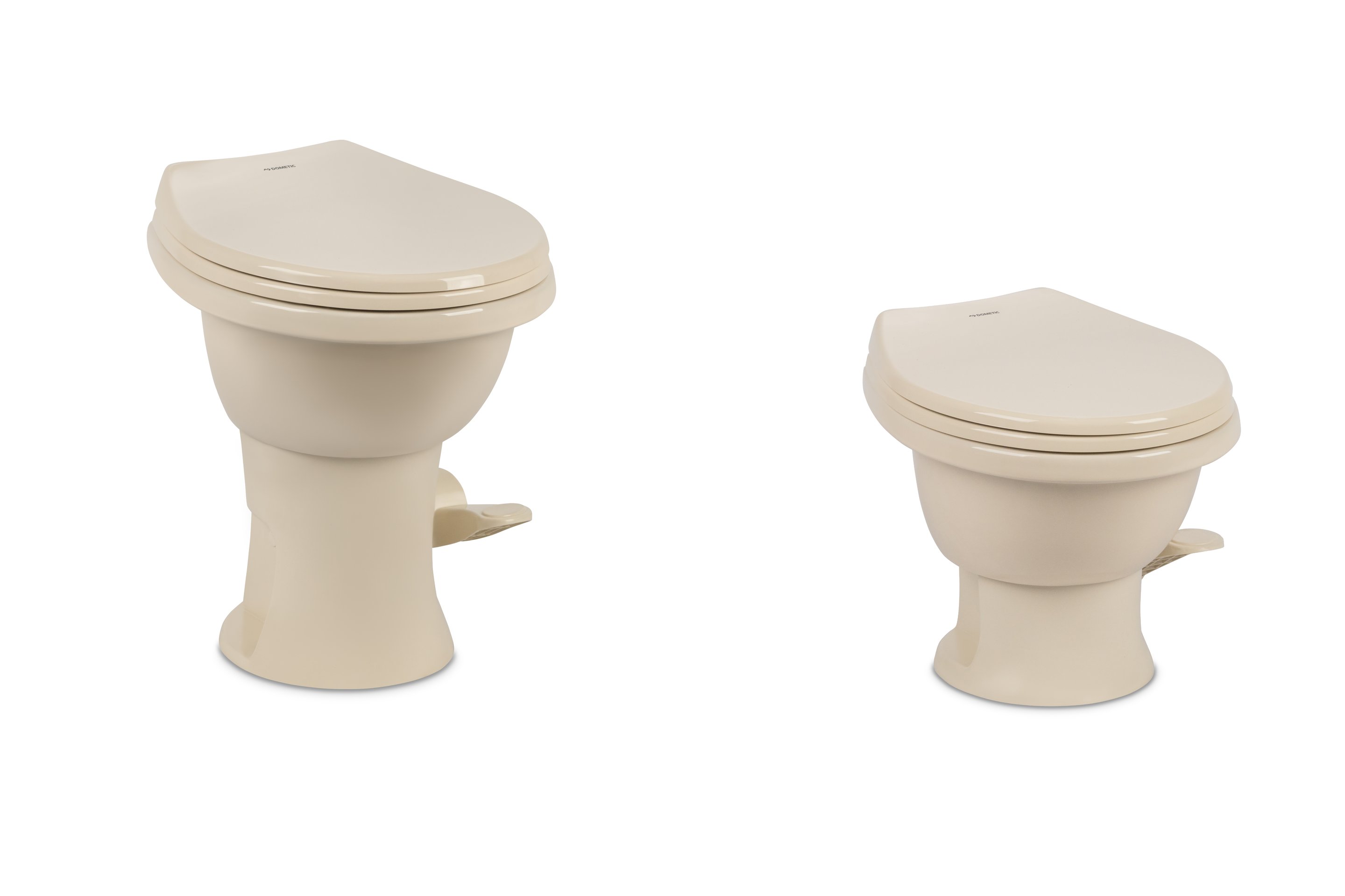Two 410 series toilets compared side-by-side for profile differences.