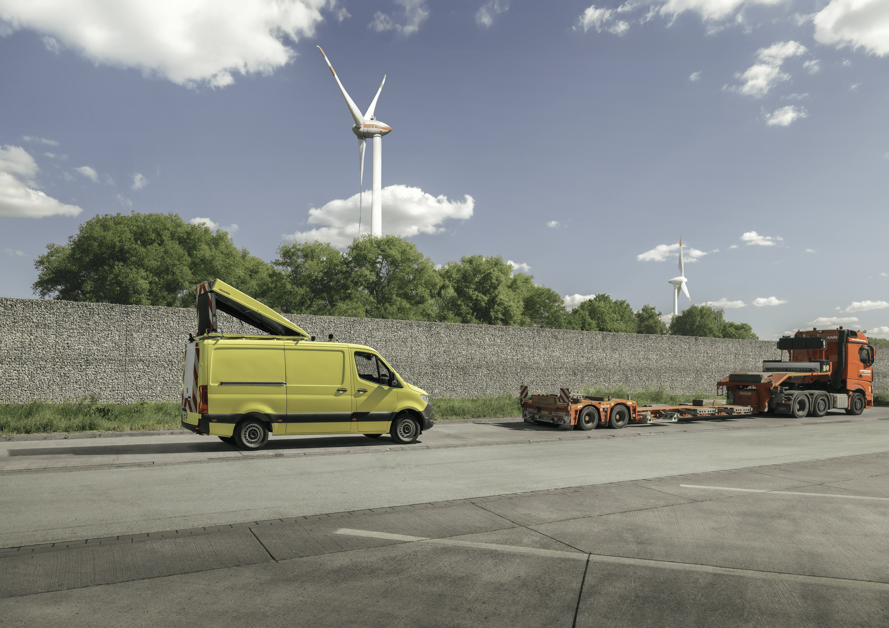 Construction with Special Vehicle on Highway