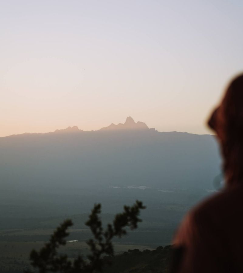 Scenic view of distant mountain