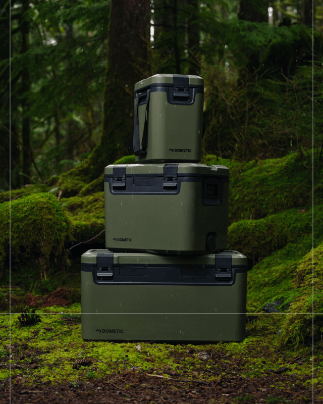 Stack of Recon coolers in three different sizes