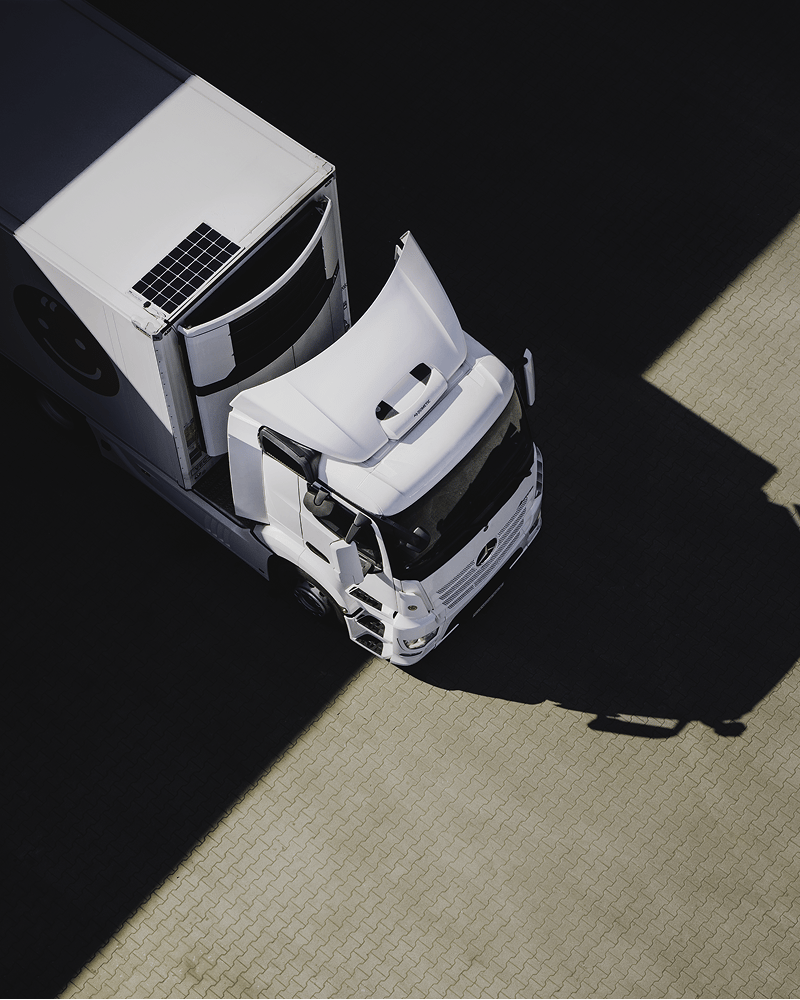 White Truck parked at Logistic Center