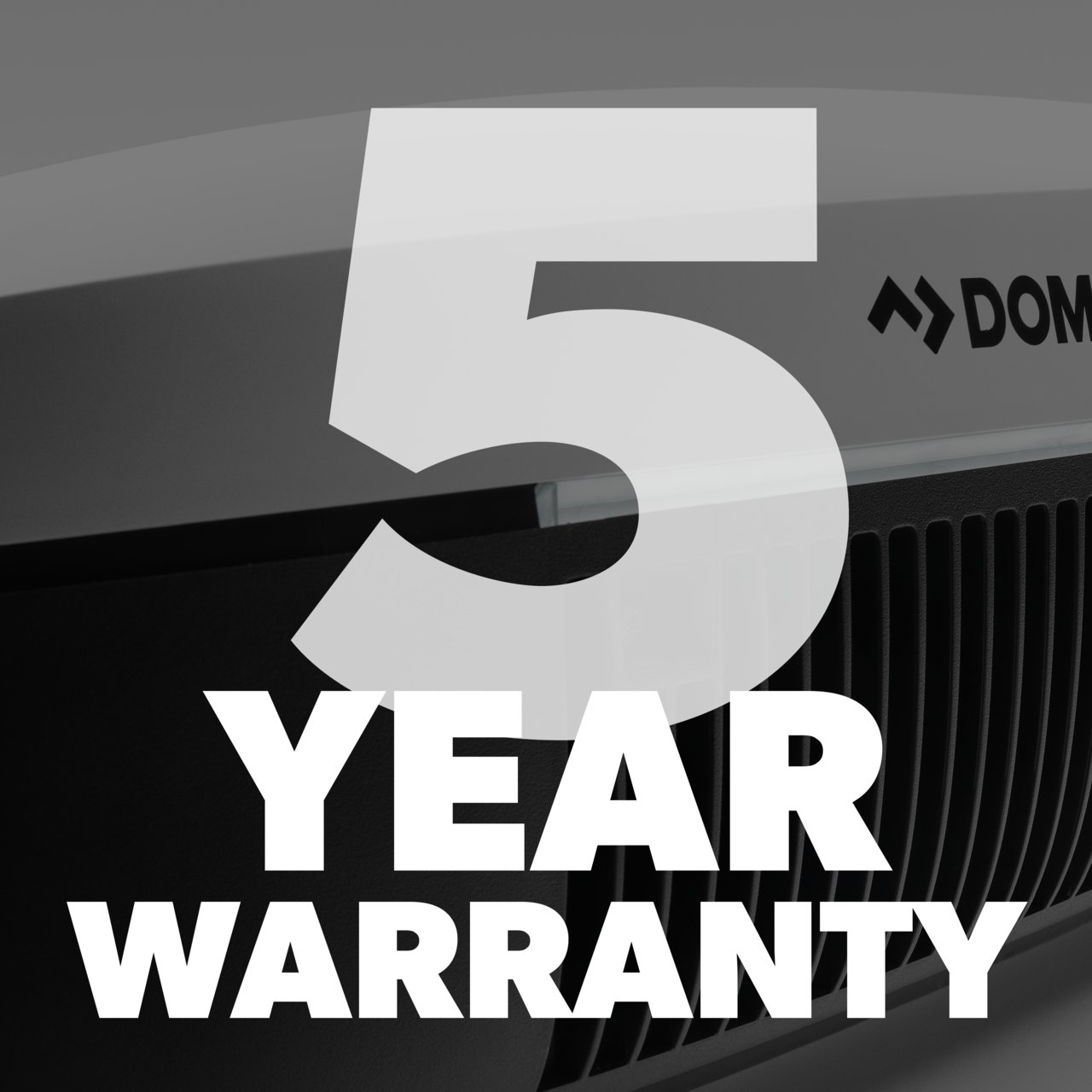 5-year warranty on spare parts