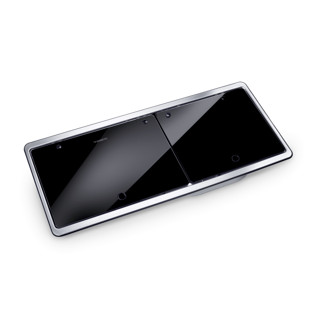 Two heat-resistant safety glass lids that can provide extra work space when closed