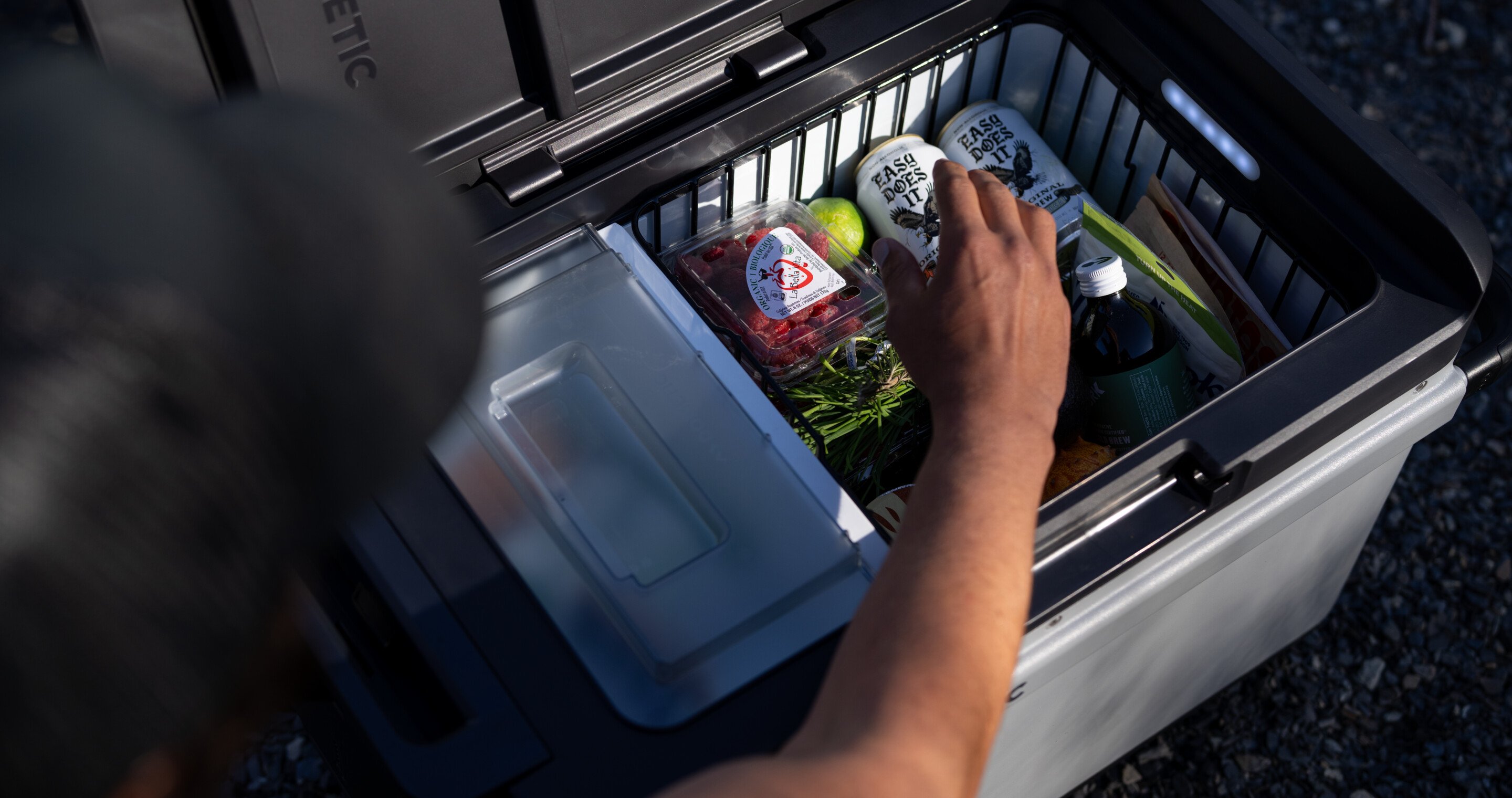 Open Recon Active product with man reaching inside