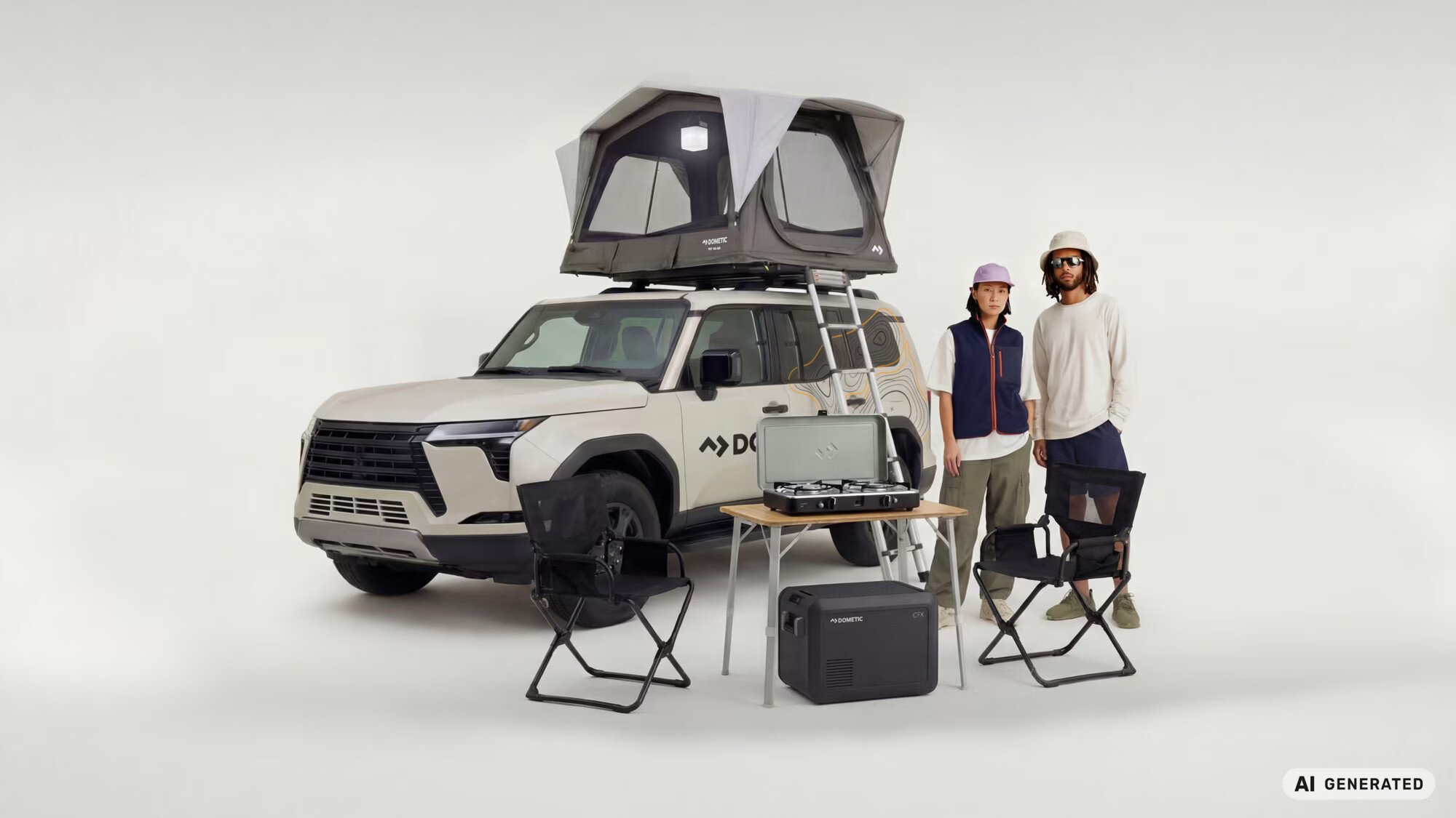 Dometic vechicle with camping gear