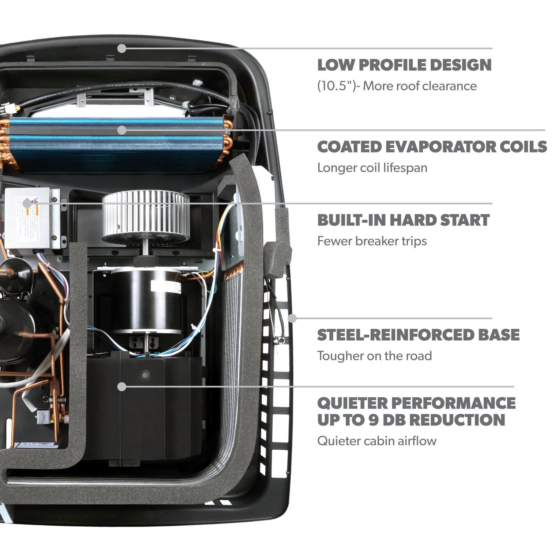 Dometic FreshJet 5 Series Mechanical 13.5K BTU Low-Profile Air Conditioner - Black