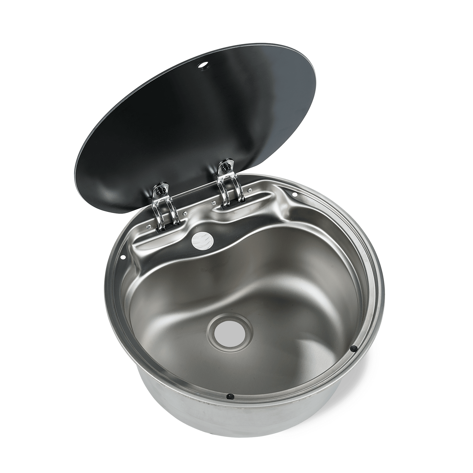 Dometic VA7000 Series Round Sink with 1-Hole Faucet & Glass Cover