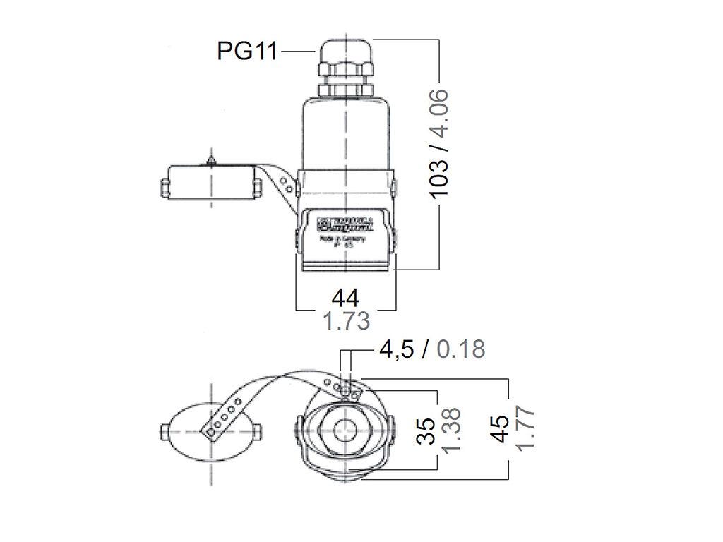 Connecteur étanche à l'eau / Horizontal - par AquaSignal