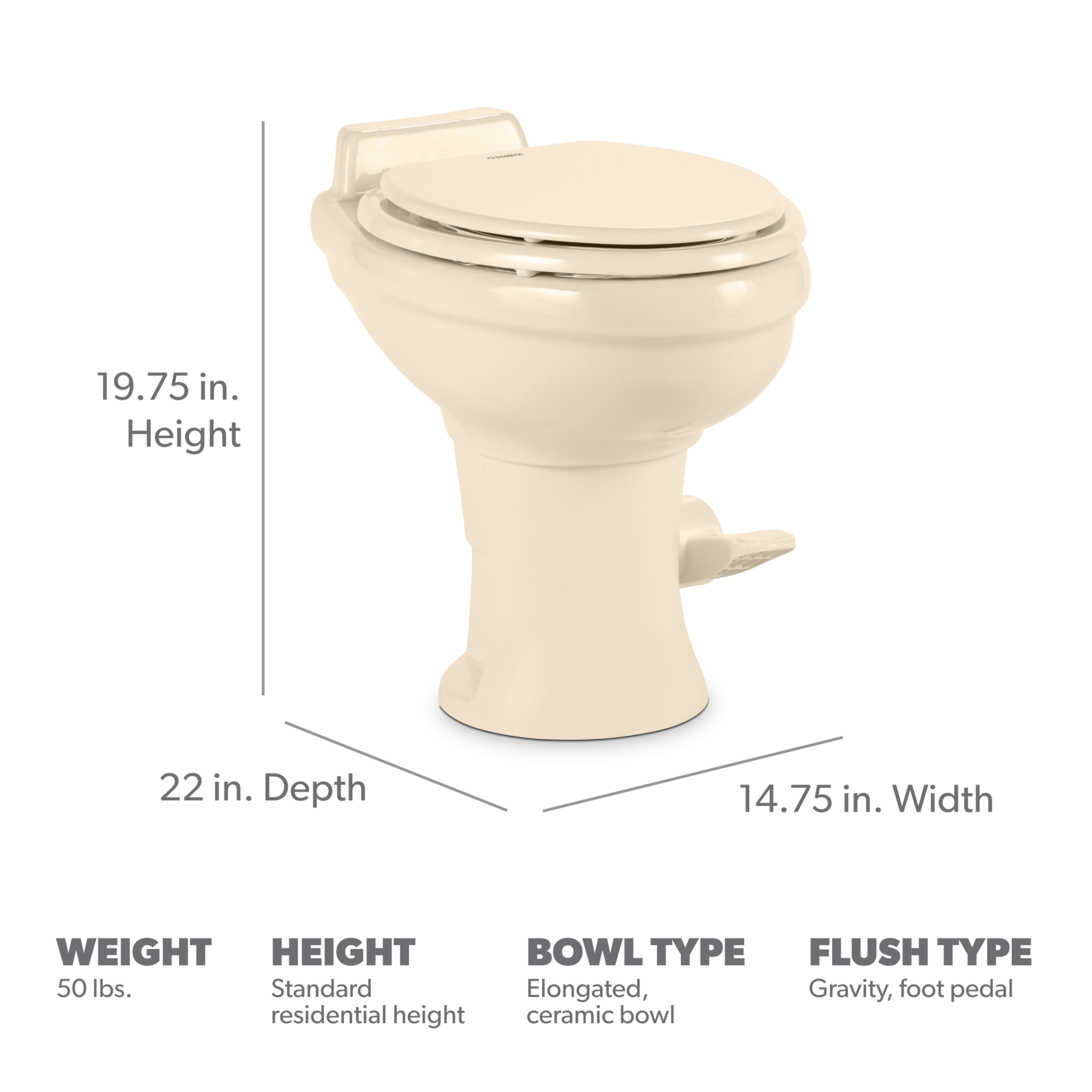 Dometic 320 Gravity Flush Toilet