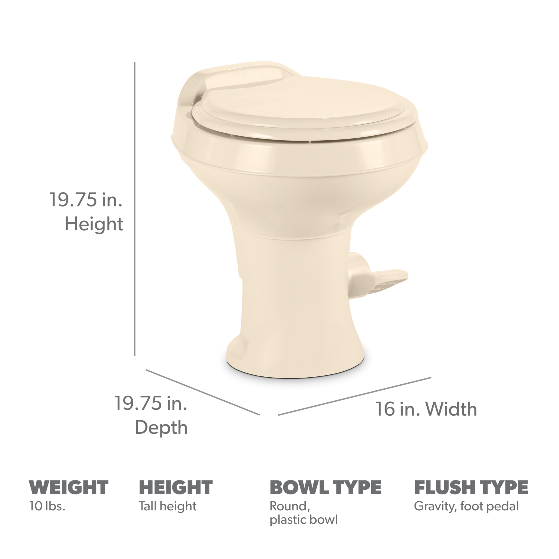 Dometic 300 Gravity Flush Toilet