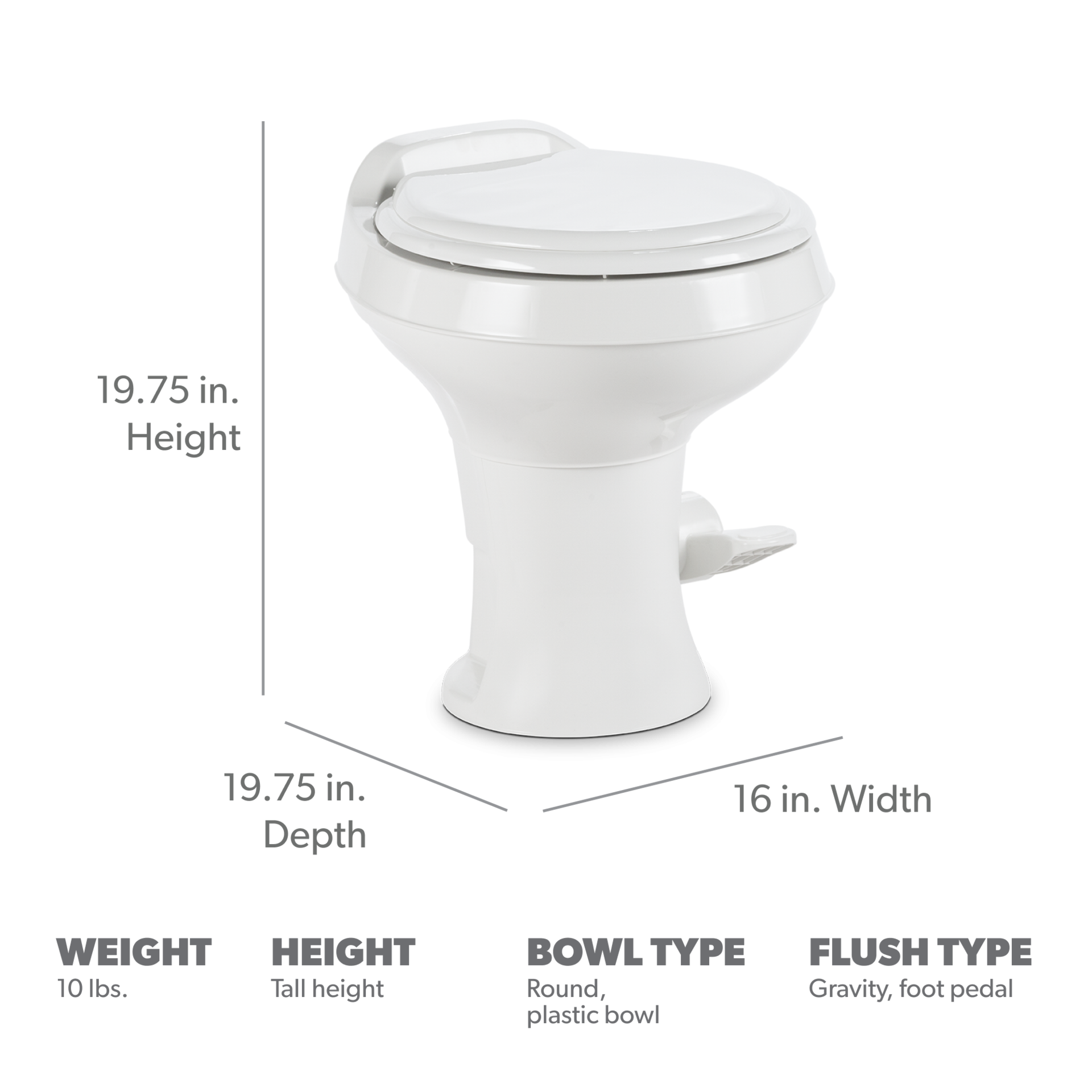Dometic 300 Gravity Flush Toilet