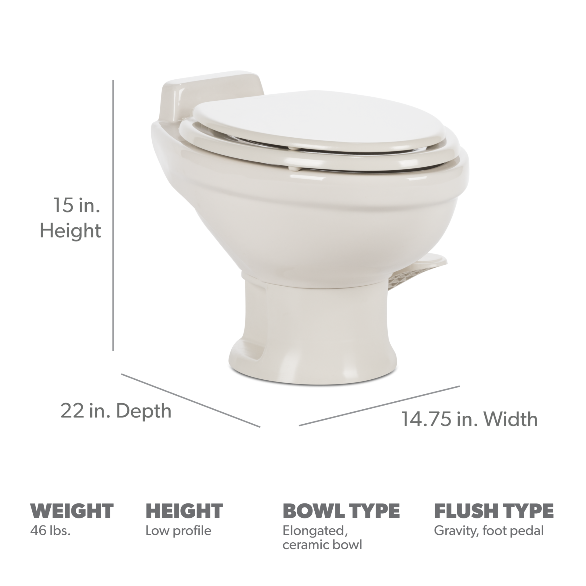 Dometic 321 Gravity Flush Toilet