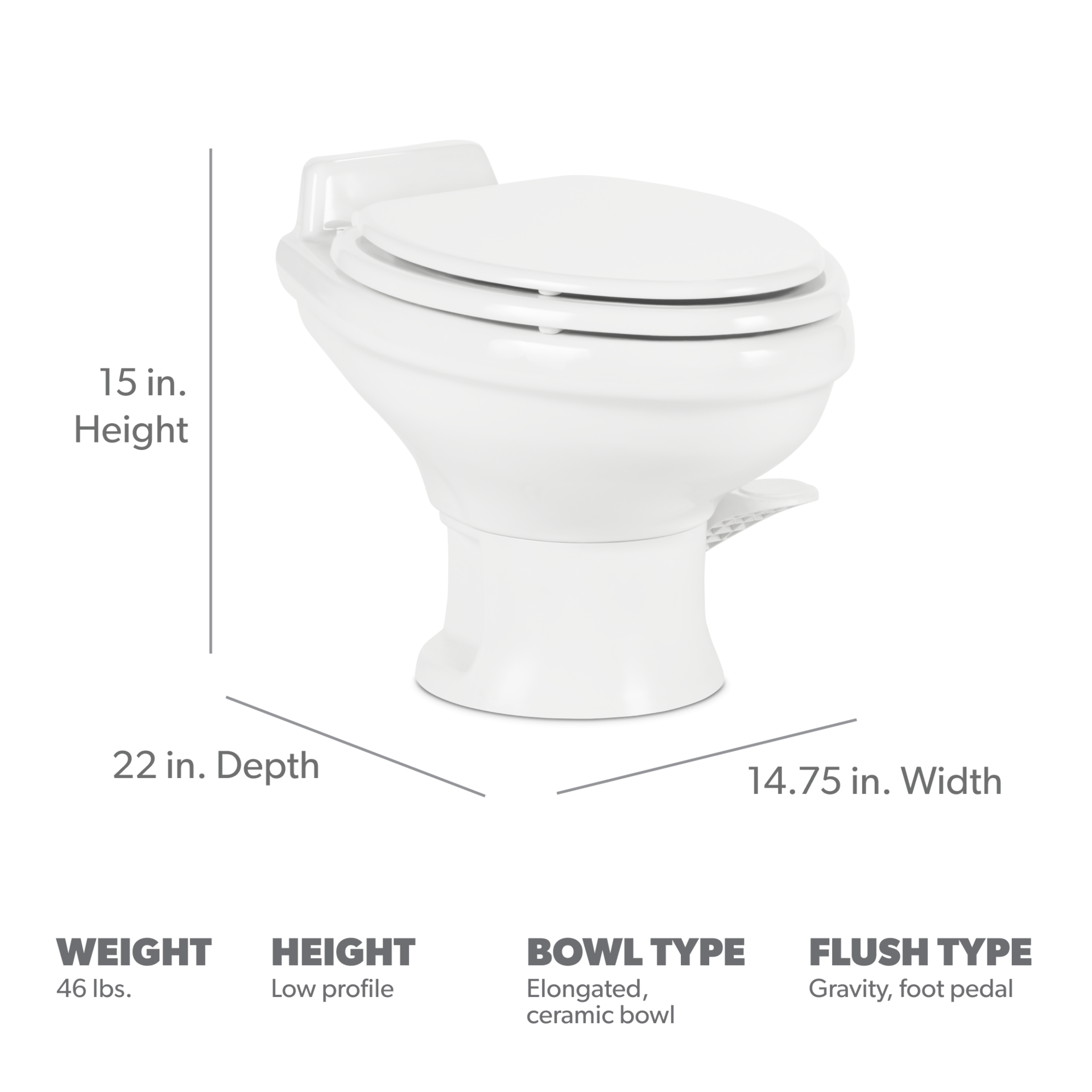 Dometic 321 Gravity Flush Toilet