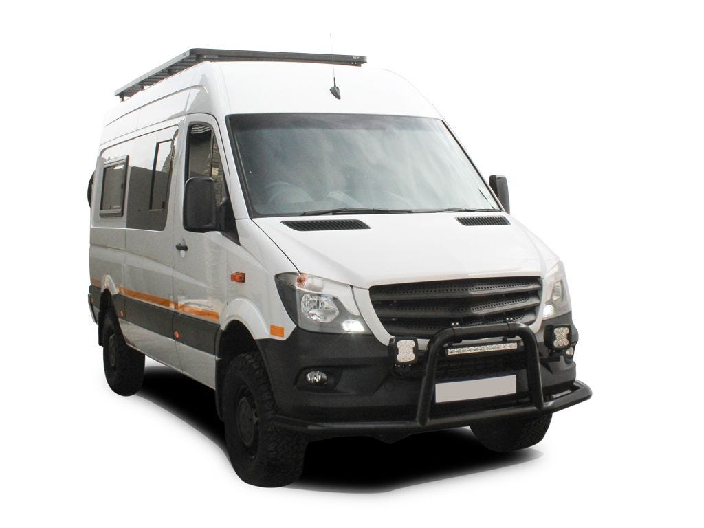 Mercedes-Benz Sprinter 144"/170" / L2/L3 / MWB/LWB Wheelbase w/o OEM Tracks (2006-Current) Slimline II Roof Rack Kit