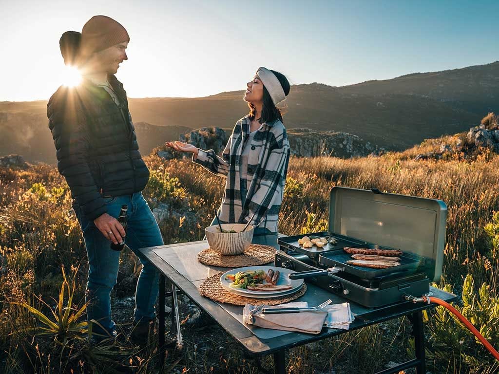 2 Cook 3 Pro Deluxe/ Portable 3 Piece/ Gas Barbeque/ Camp Cooker