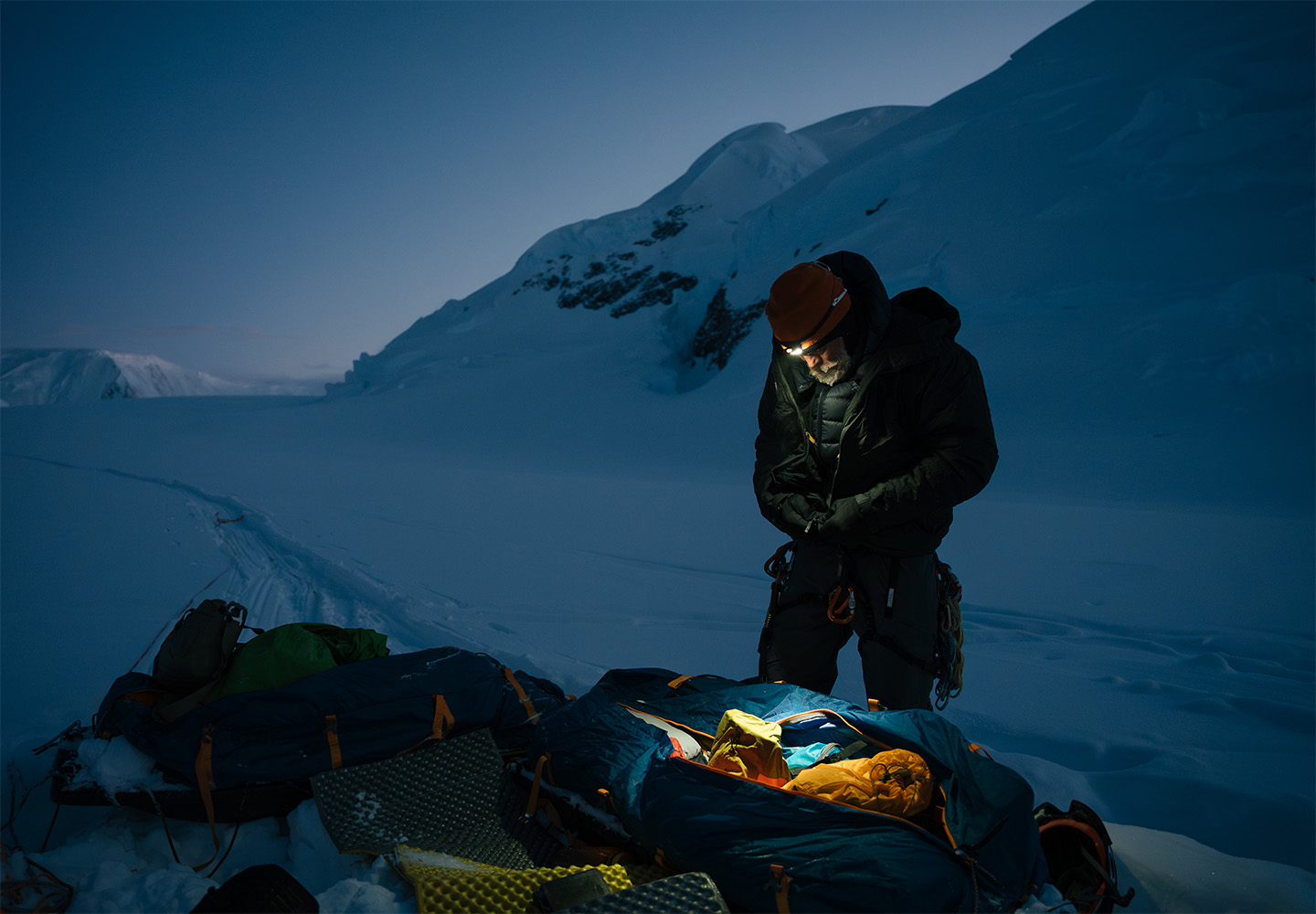 Project Zero man in dark snow landscape 
