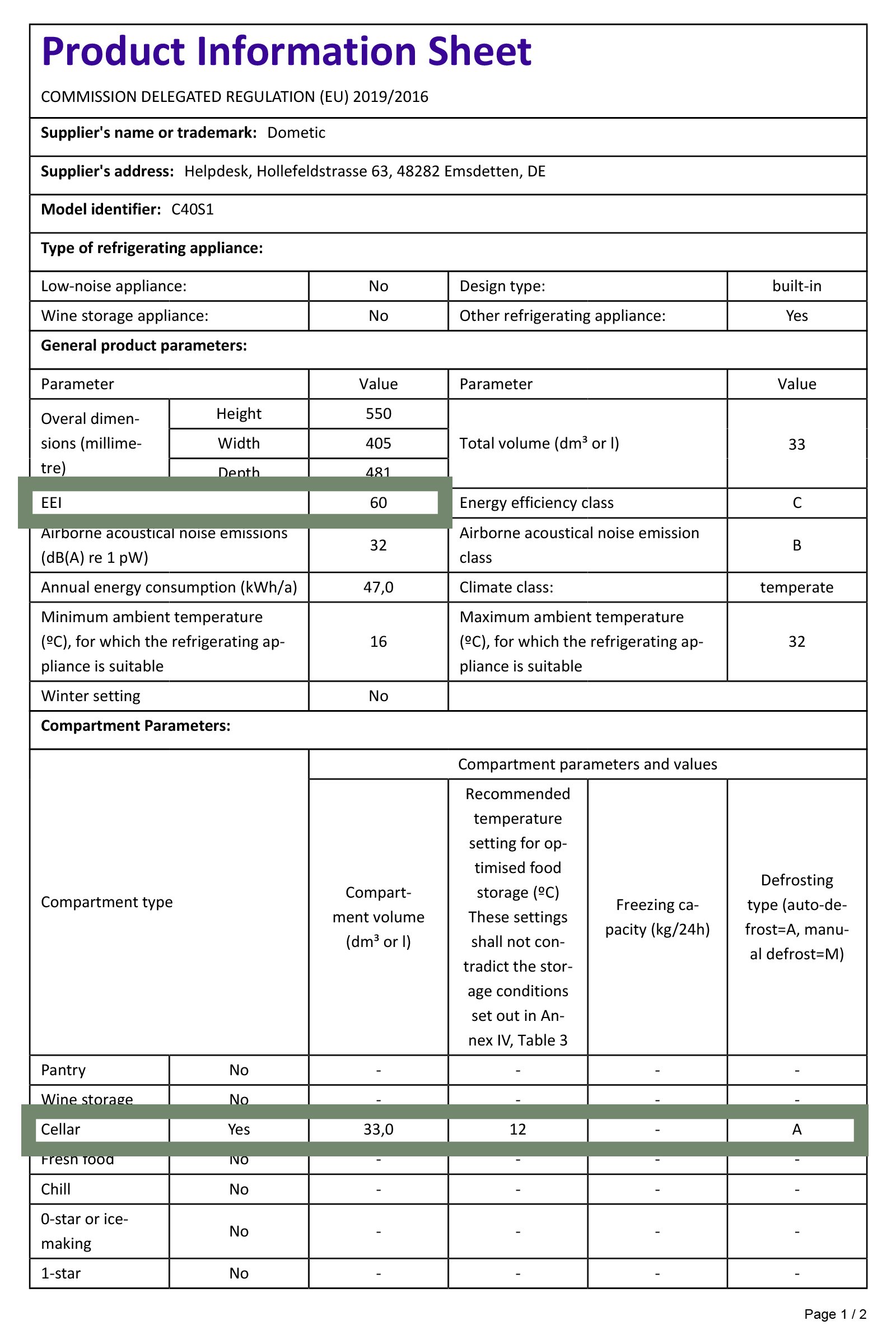Dometic's guide on the latest minibar legislations - EEI block - Item 2