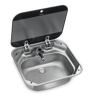 Dometic VA8000 Series Square Sink with 1-Hole Faucet & Glass Cover