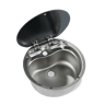 Dometic VA7000 Series Round Sink with 1-Hole Faucet & Glass Cover